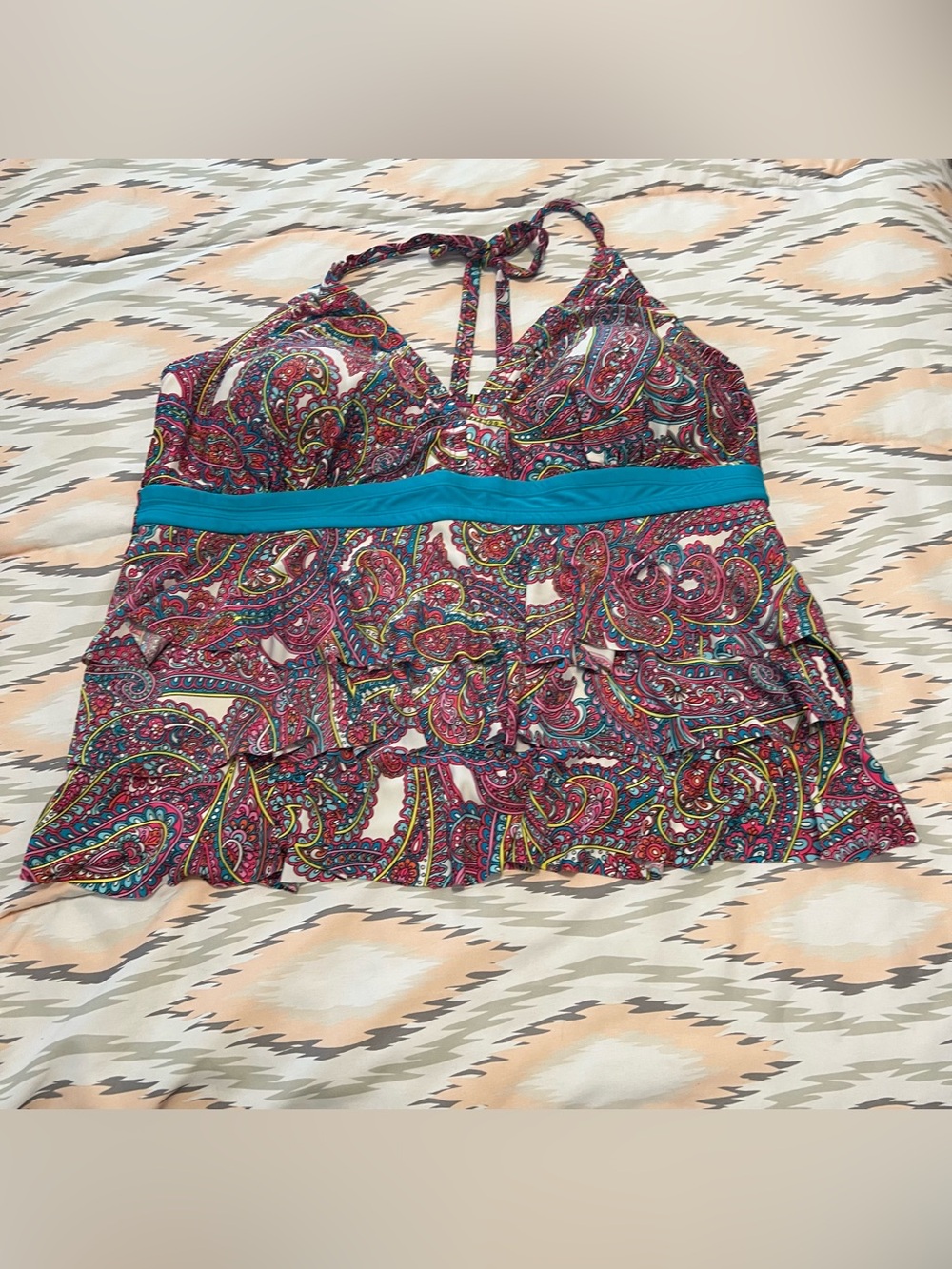 Women’s Paisley Halter Tankini Top